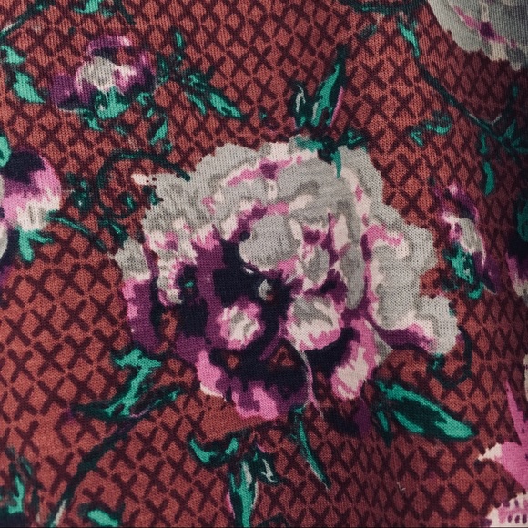 LuLaRoe Maxi Skirt Plus Size 3X Red Gray Floral - Picture 4 of 8